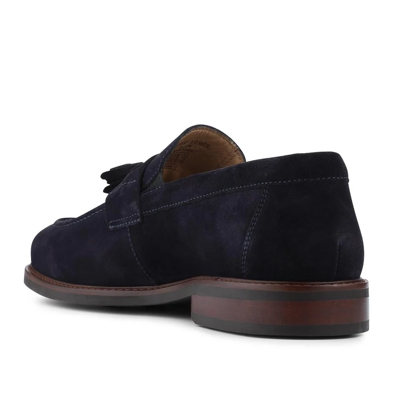 Rodrigo Wide-Fit Leather Tassel Loafers - RODRIGO / 327 901 - Navy Suede