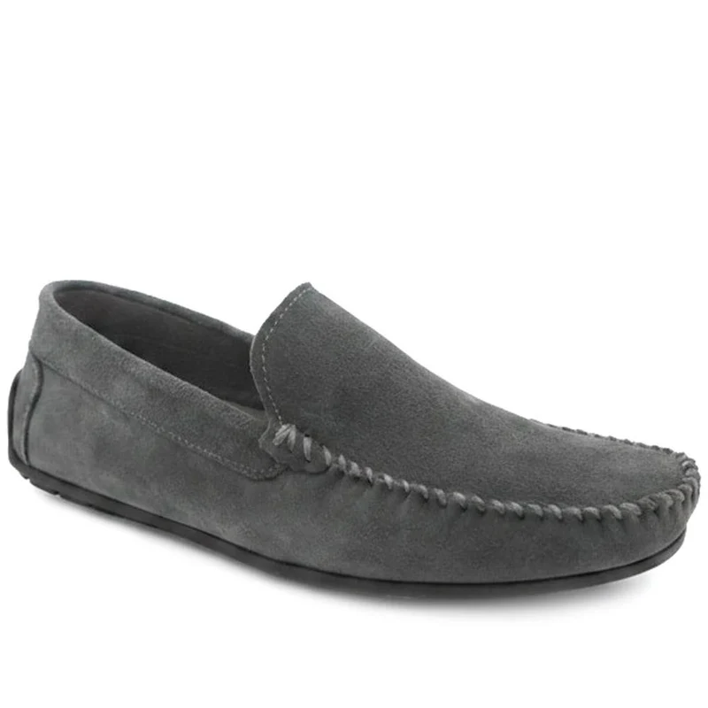 Zachariah Leather Slippers - ZACHARIAH / 330 219 - Grey Suede