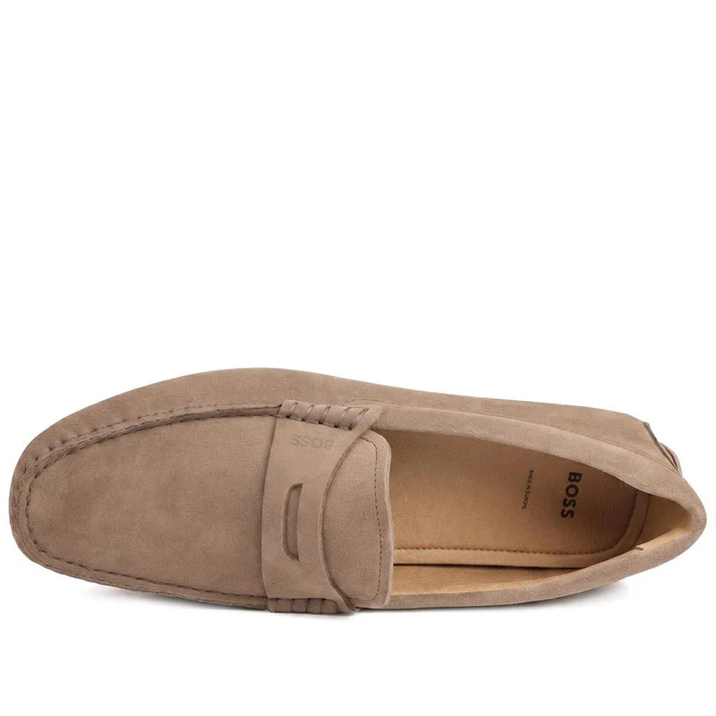 Boss Leather Slip On Shoes - HUGO43503 / 328 697 - Taupe Suede
