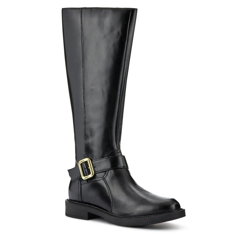 Elisha Leather Long Boots - ELISHA / 326 063 - Black