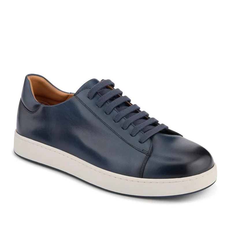Simone Wide-Fit Leather Trainers - SIMEONE / 328 099 - Navy