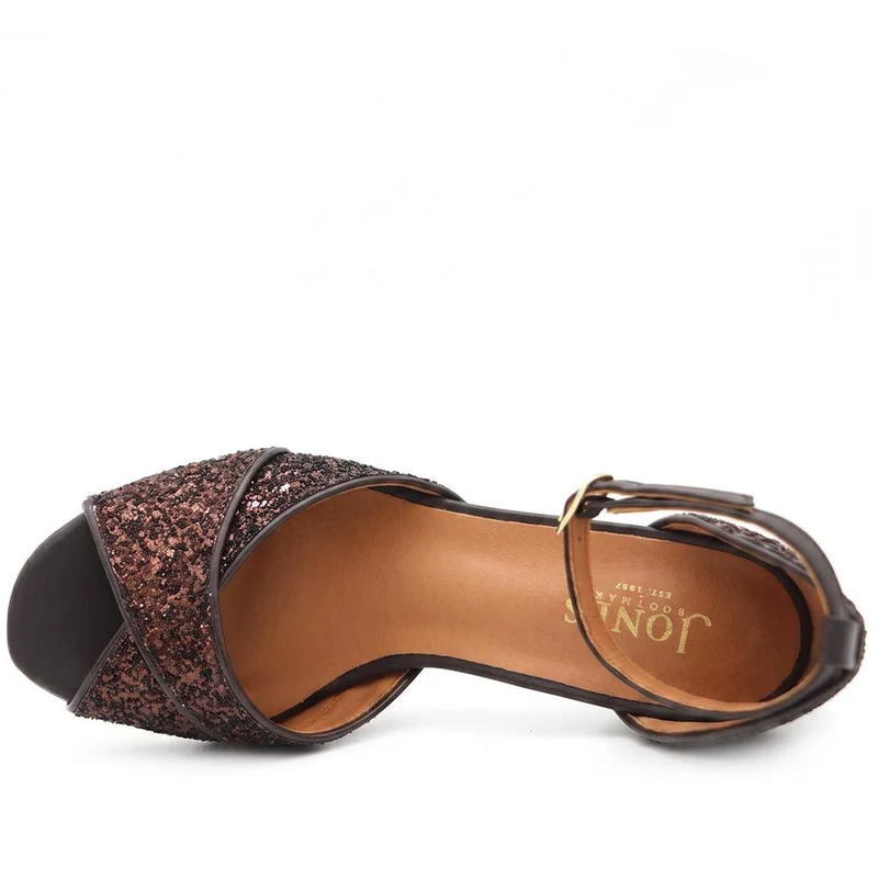 Yasmina Leather High Block Heel Sandals - YASMINA / 330 039 - Chocolate