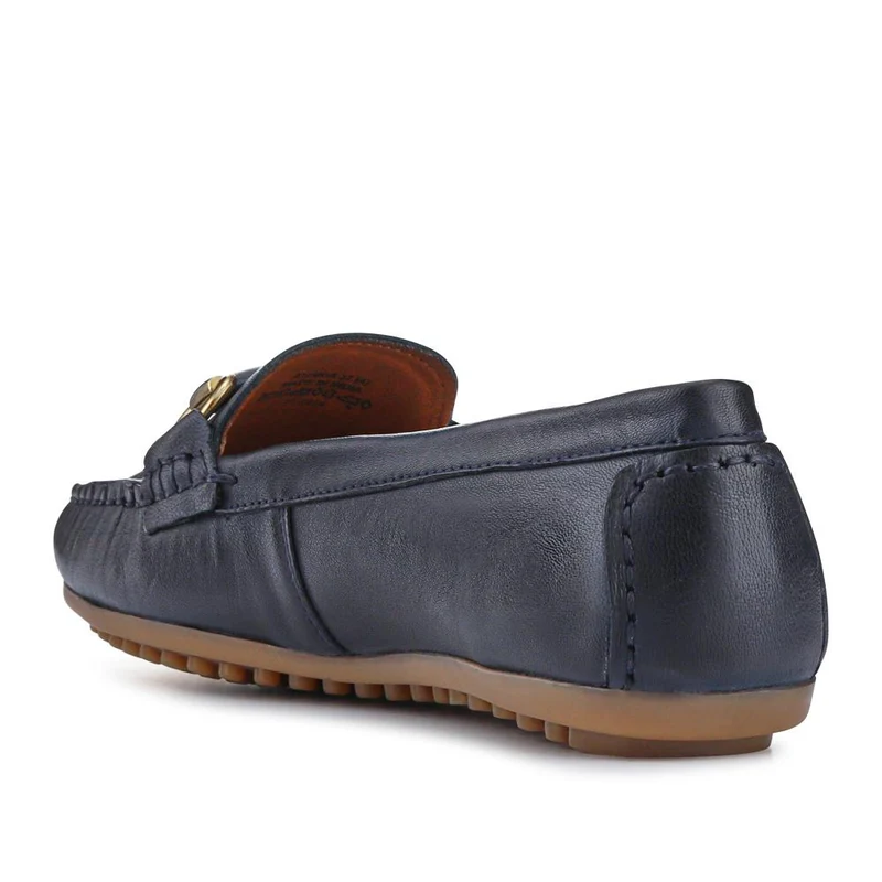 Athikia Leather Slip-On Shoes - ATHIKIA / 327 109 - Navy
