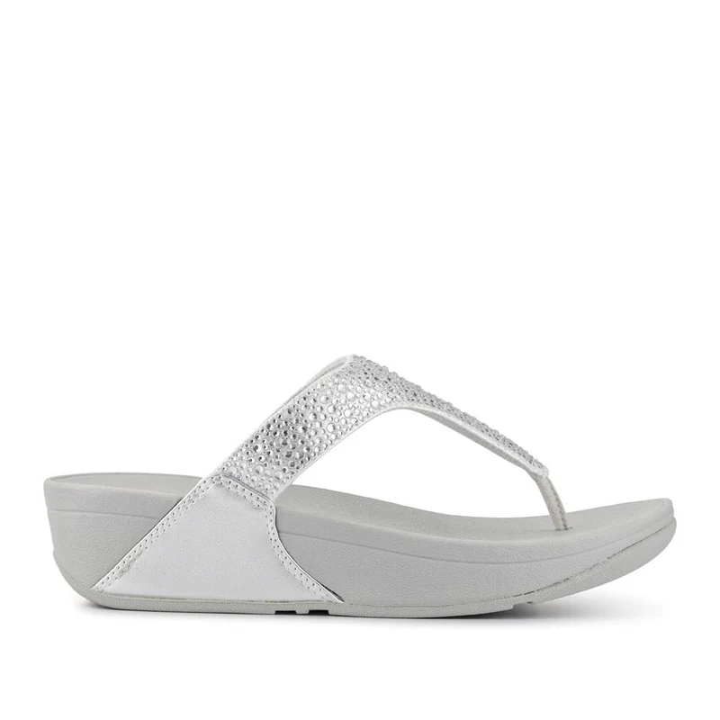 Wedged Toe-Post Sandals - FITF41520 / 326 866 - Silver