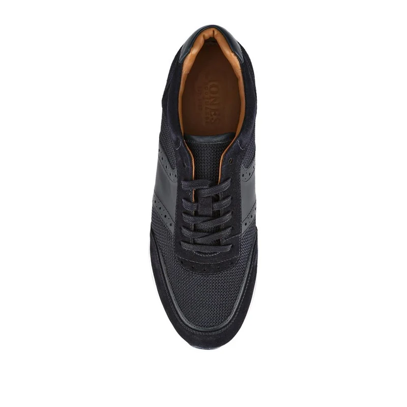 Sergio Lace-Up Leather Trainers - SERGIO / 328 071 - Navy Suede