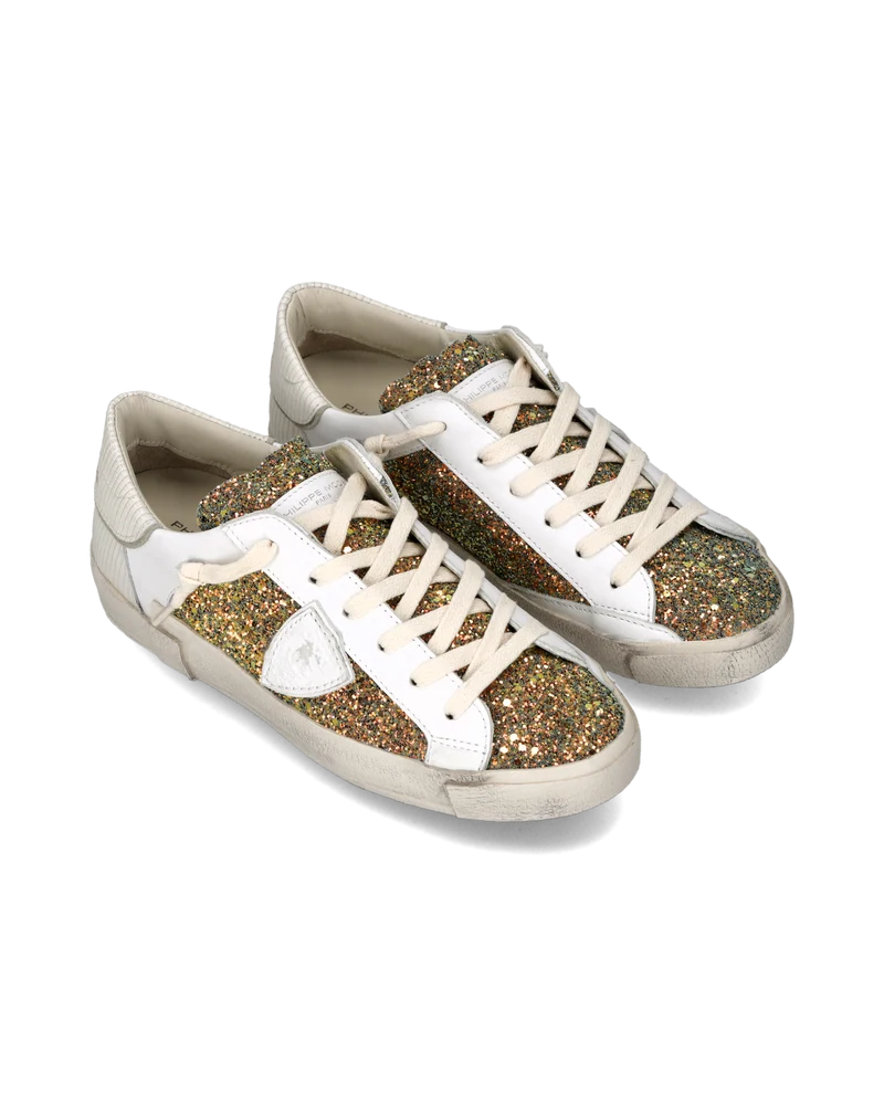 Sneakers Prsx Women, White Gold Green