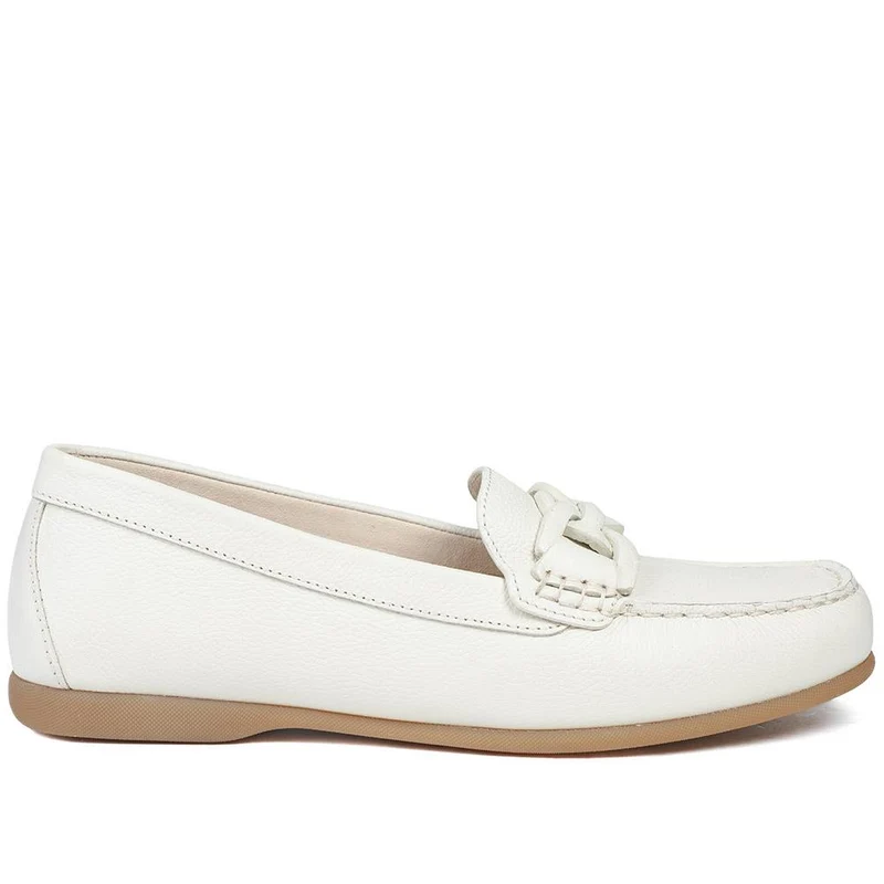 Gabor Bada Leather Loafers - GAB43518 / 328 861 - Cream Leather