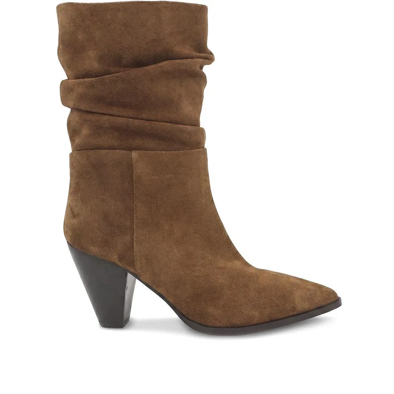 Khalessi Heeled Leather Slouch Boots - KHALESSI / 329 791 - Tobacco
