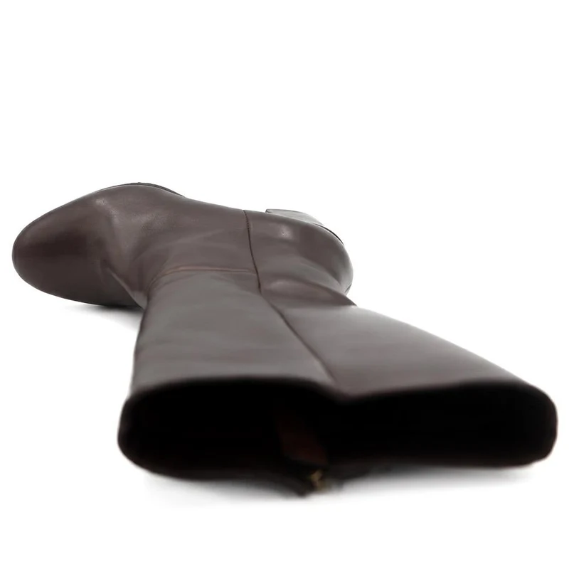 Eirith Block Heel Smart Leather Long Boots - EIRITH / 329 780 - Brown Leather