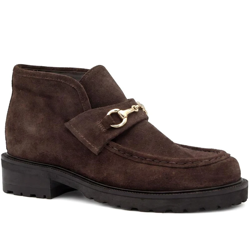 Tovia Leather Smart Ankle Boots - TOVIA / 329 778 - Choco Suede
