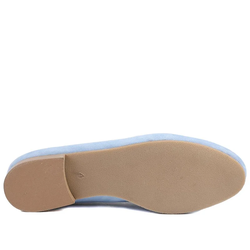 Ofelia Bow Detail Leather Pumps - OFELIA / 328 560 - Pale Blue Suede