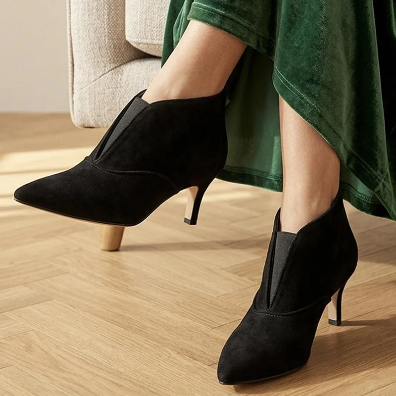 Kalliope Smart Leather Stiletto Ankle Boots - KALLIOPE / 329 779 - Black