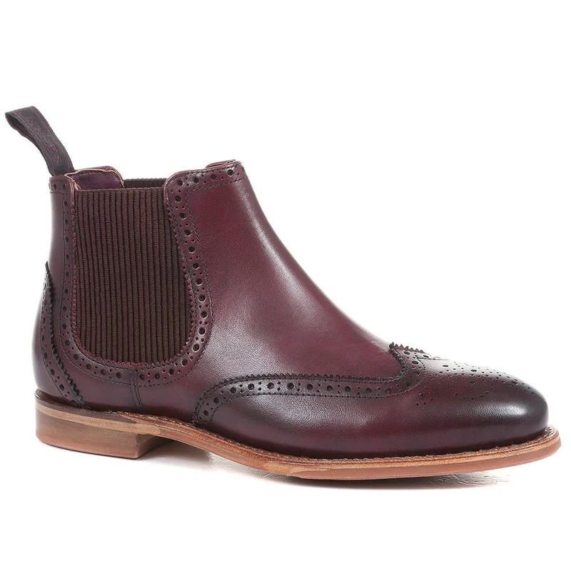 Kenia Goodyear Welted Leather Chelsea Boots - KENIA / 322 783 - Plum