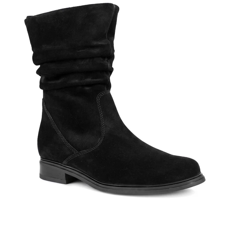 Hodie Leather Slouch Ankle Boots - GAB40507 / 325 881 - Black Suede