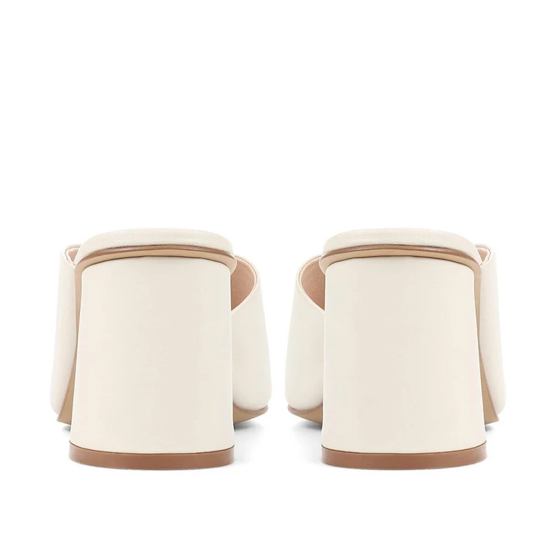 Lisetta Heeled Mules - LISETTA / 323 347 - Cream
