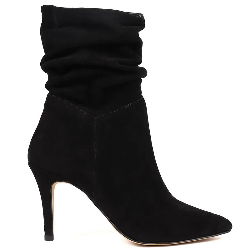 Luisa Leather Stiletto Heel Boots - LUISA / 324 250 - Black