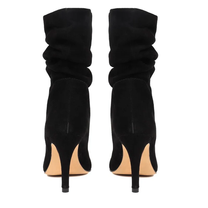 Luisa Leather Stiletto Heel Boots - LUISA / 324 250 - Black