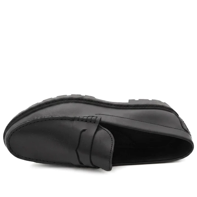 Peregrine Chunky Leather Penny Style Shoes - PEREGRINE / 330 106 - Black