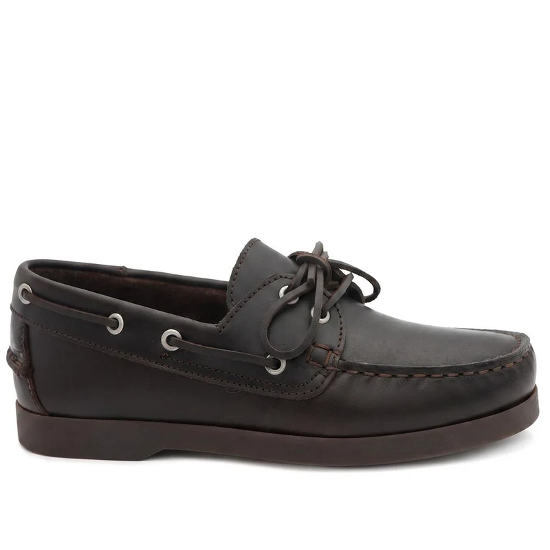 Patrizia Leather Boat Shoes - PATRIZIA / 322 369 - Dark Brown