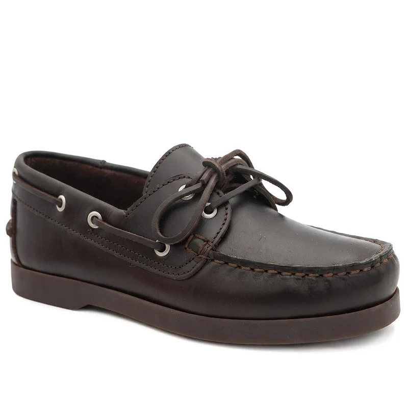 Patrizia Leather Boat Shoes - PATRIZIA / 322 369 - Dark Brown