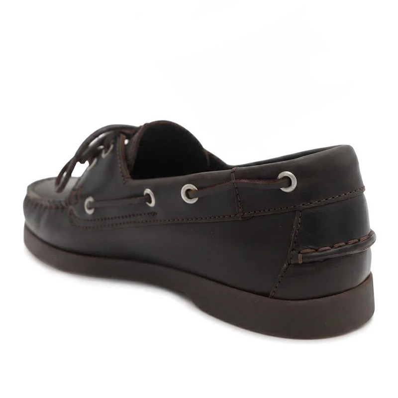 Patrizia Leather Boat Shoes - PATRIZIA / 322 369 - Dark Brown