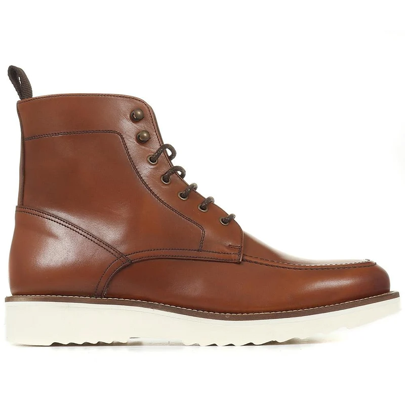 Channing Lace Up Leather Boots - CHANNING / 321 993 - Tan