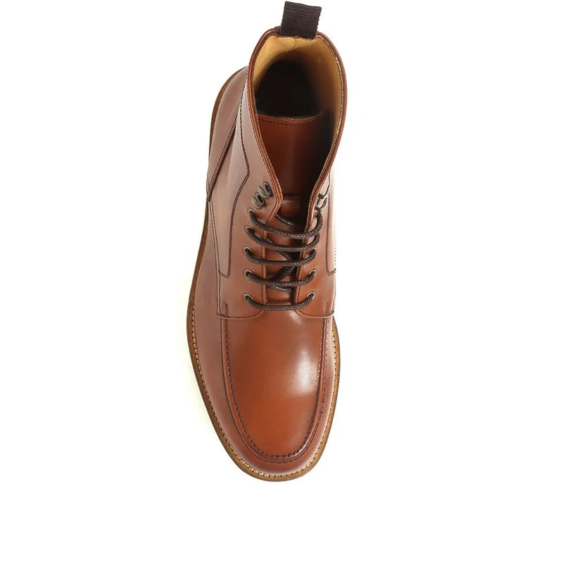Channing Lace Up Leather Boots - CHANNING / 321 993 - Tan