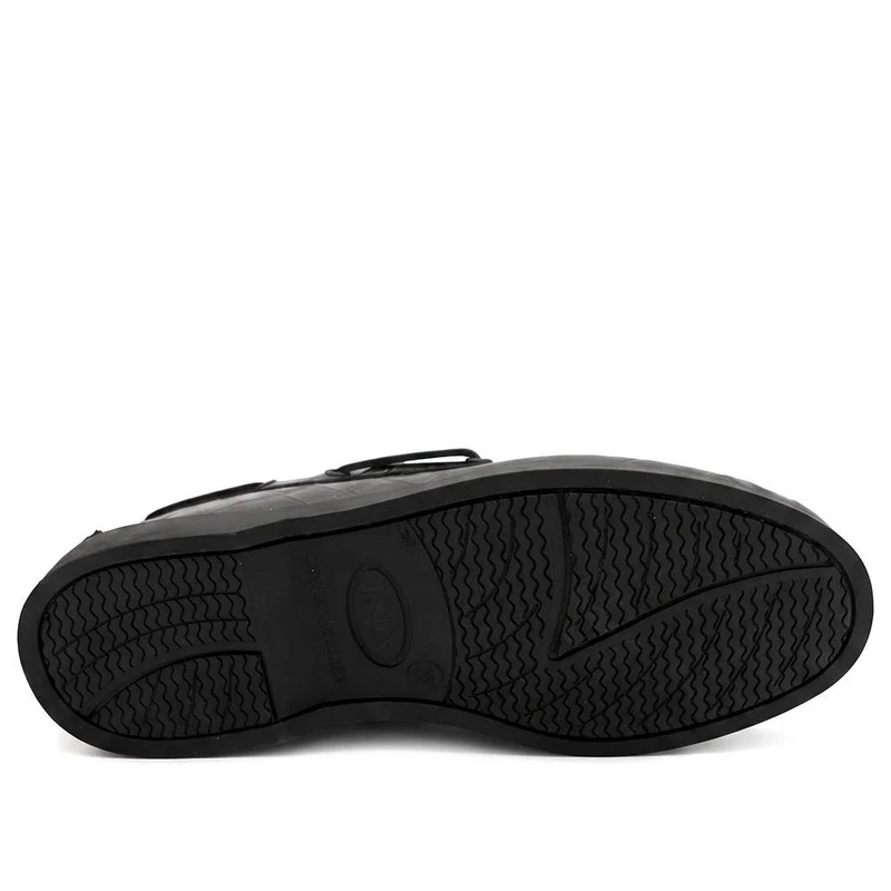 Patrizia Leather Boat Shoes - PATRIZIA / 322 369 - Black Croc