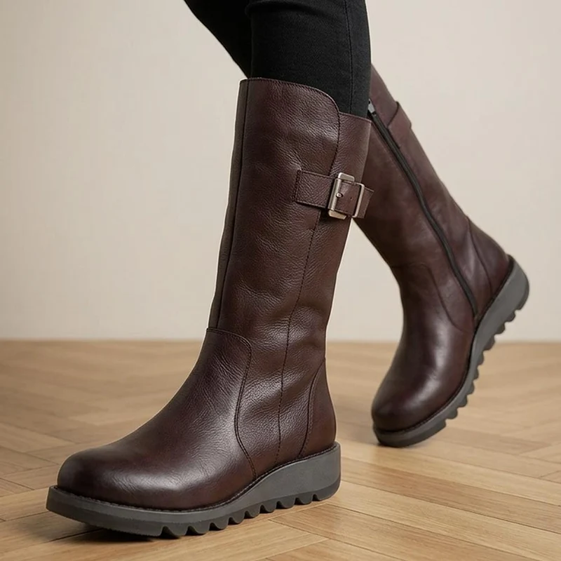 Edita2 Leather Long Boots - EDITA2 / 329 733 - Burgundy