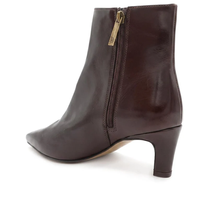 Kassia Leather Comma Heel Ankle Boots - KASSIA / 329 781 - Brown Leather