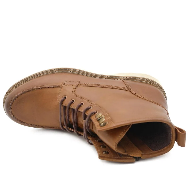 Essex Chunky Leather Boots - ESSEX / 328 074 - Tan Leather