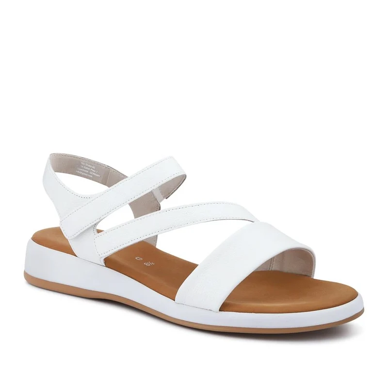 Nubuck Leather Touch-Fasten Sandals - GAB41522 / 327 028 - White