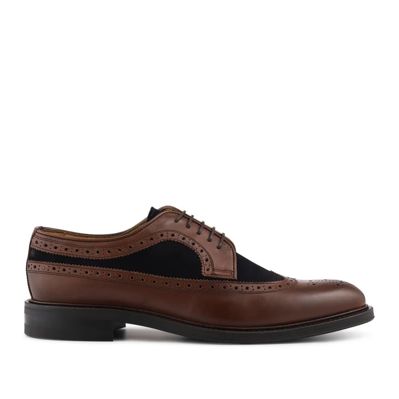 Coventry Smart Blake Stitched Leather Brogues - COVENTRY / 327 856 - BROWN-NAVY