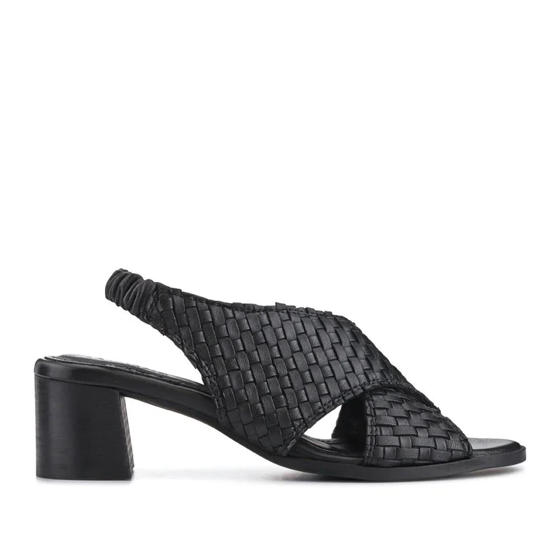 Jaguar Leather Block-Heeled Sandals - JAGUAR / 327 160 - Black