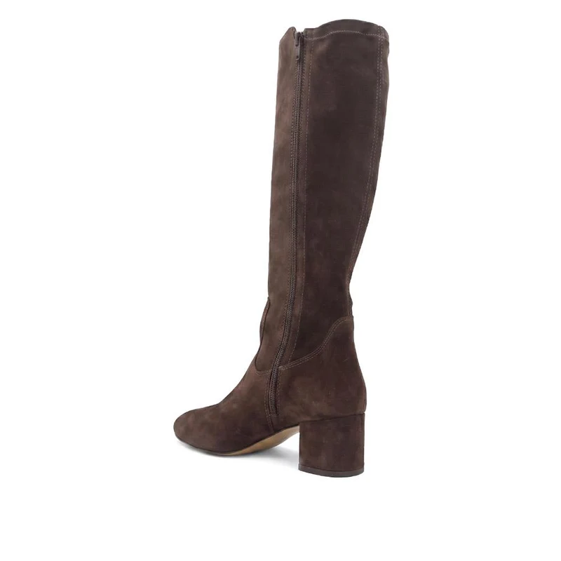 Emberly Leather Stretch Long Boots - EMBERLY / 329 788 - Choco Suede