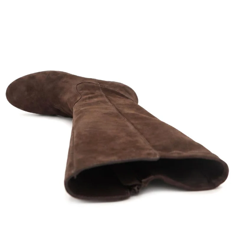 Emberly Leather Stretch Long Boots - EMBERLY / 329 788 - Choco Suede