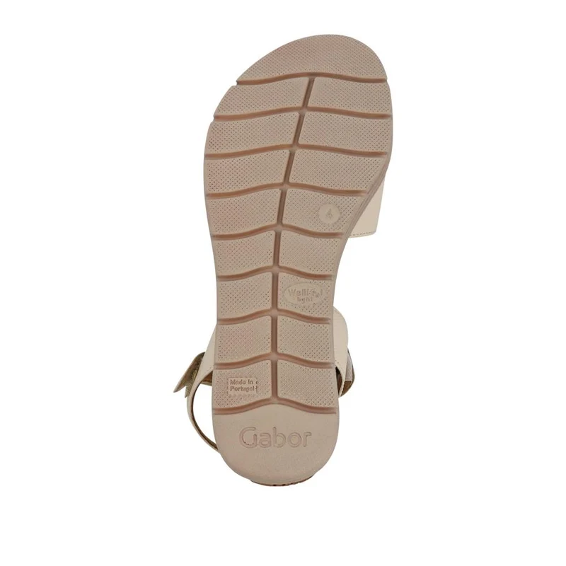 Shout Gabor Leather Touch-Fasten Wedged Sandals - GAB41521 / 327 027 - Cream