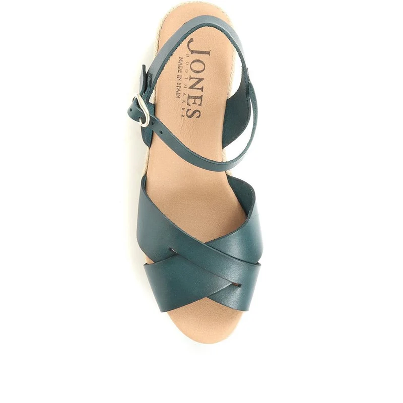 Alaina Leather Espadrille Wedges - ALAINA / 322 056 - Green