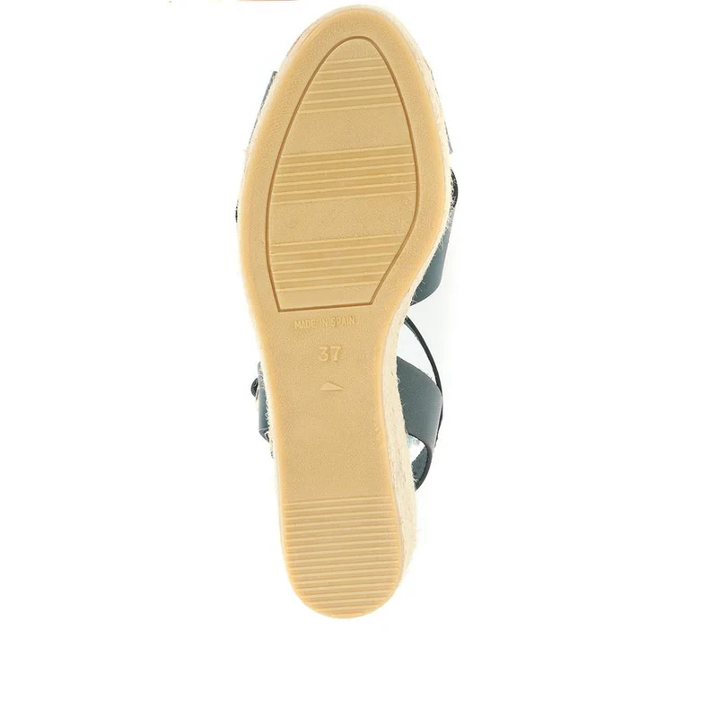 Alaina Leather Espadrille Wedges - ALAINA / 322 056 - Green