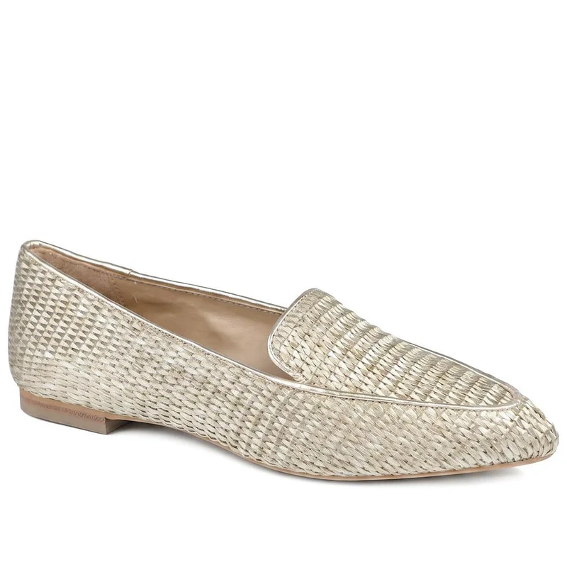 Sicily Leather Slip-On Shoes - SICILY / 326 204 - Gold Rattan