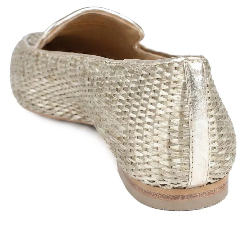 Sicily Leather Slip-On Shoes - SICILY / 326 204 - Gold Rattan