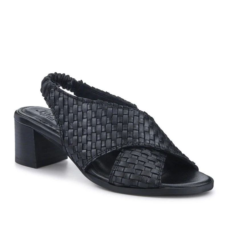 Jaguar Leather Block-Heeled Sandals - JAGUAR / 327 160 - Black