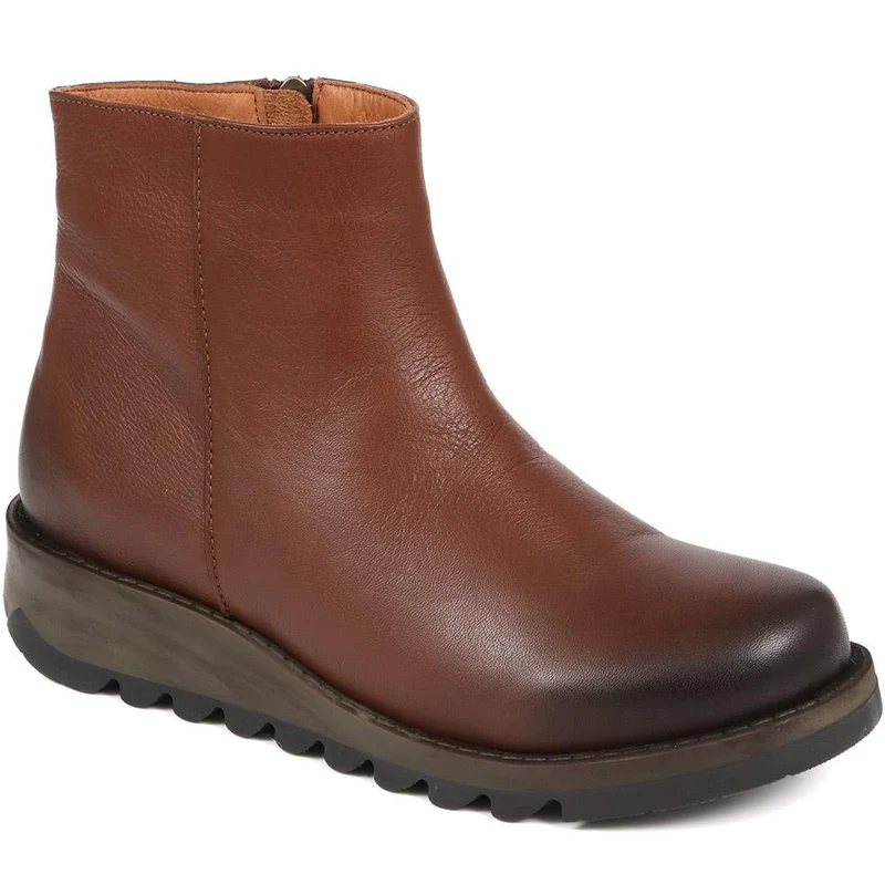 Mariane Leather Wedge Ankle Boots - MARIANE / 324 330 - Brown