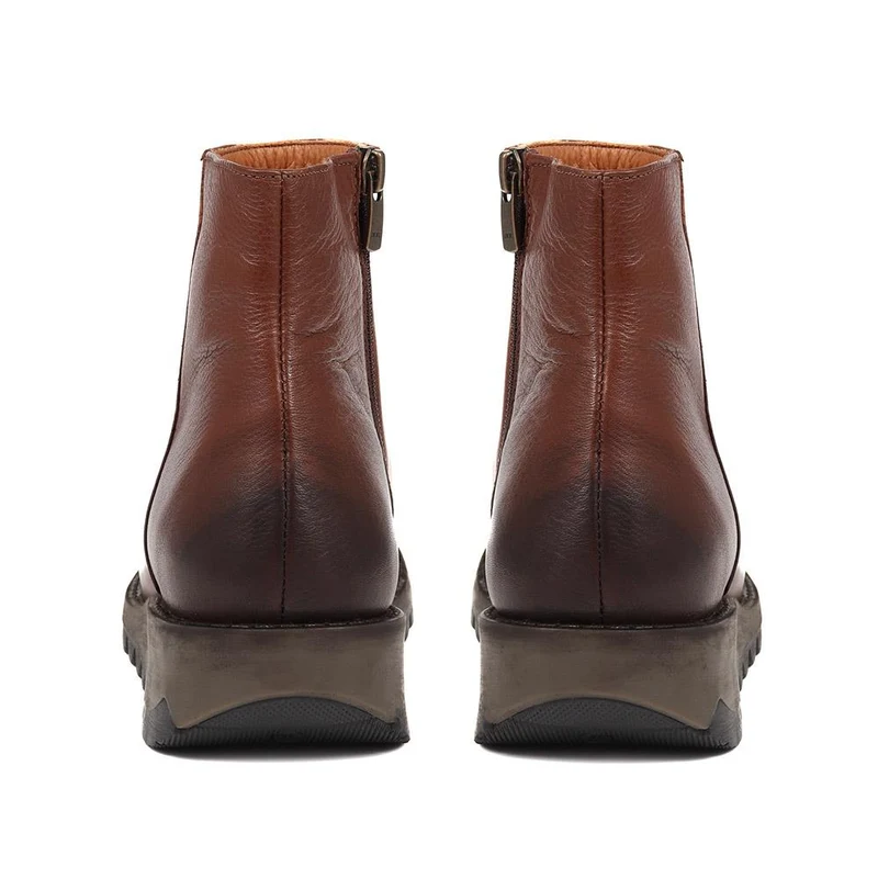 Mariane Leather Wedge Ankle Boots - MARIANE / 324 330 - Brown