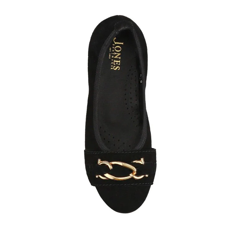 Yvette Leather Wide-Fit Ballet Pumps - YVETTE / 326 959 - Black Suede