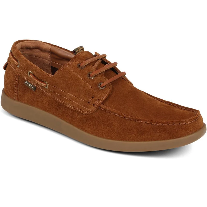 Armada Calf Leather Boat Shoes - BARBR39504 / 324 827 - Cognac Suede