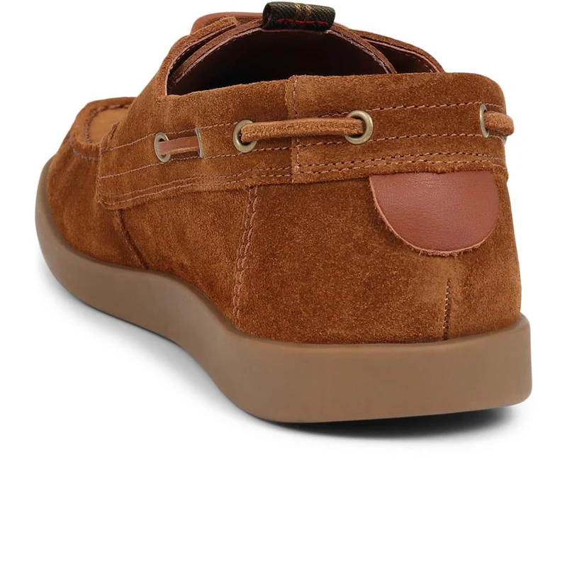 Armada Calf Leather Boat Shoes - BARBR39504 / 324 827 - Cognac Suede