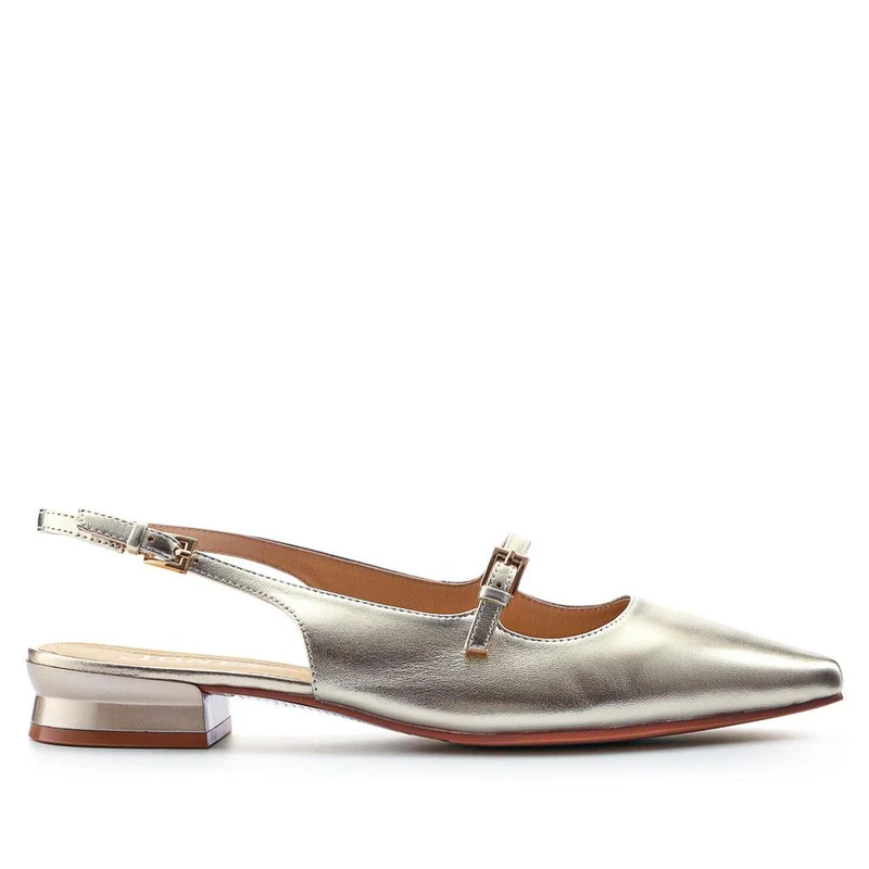 Harlequin Leather Slingback Pumps - HARLEQUIN / 327 601 - Gold