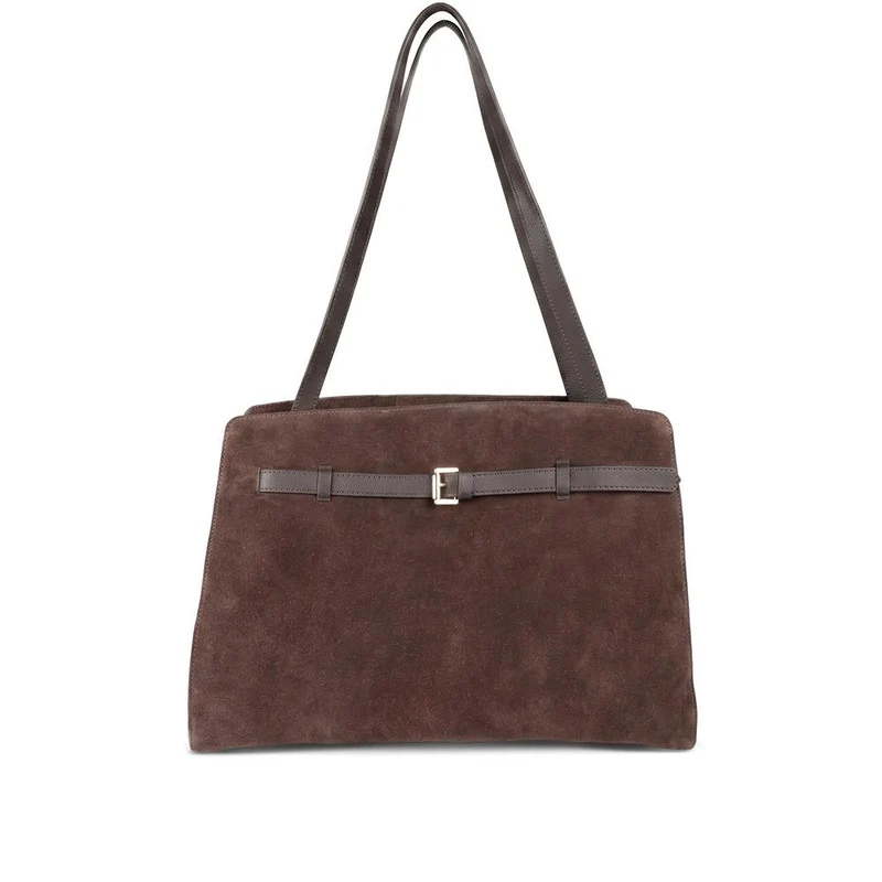 Wisdom Premium Leather Shoulder Bag - WISDOM / 329 935 - Chocolate Suede