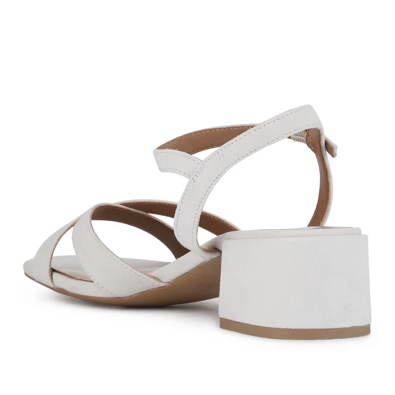 Hyacinth Wide-Fit Heeled Leather Sandals - HYACINTHWIDE / 327 389 - Cream